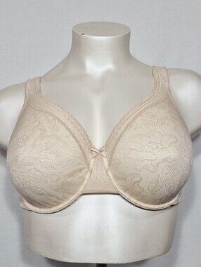 44D Cacique Modern Lace Covered Unlined Full Coverage UW Bra‎ Beige